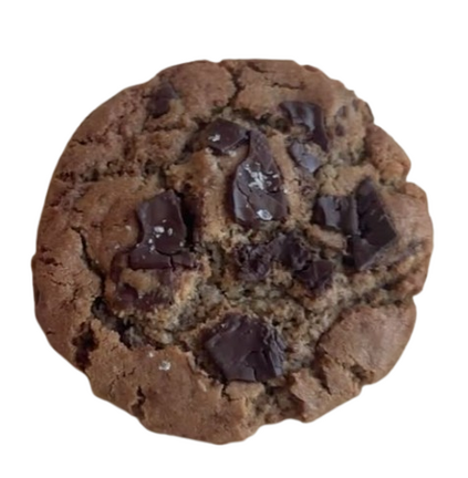 A chocolate cookie that also has chunks of dark chocolate in it.